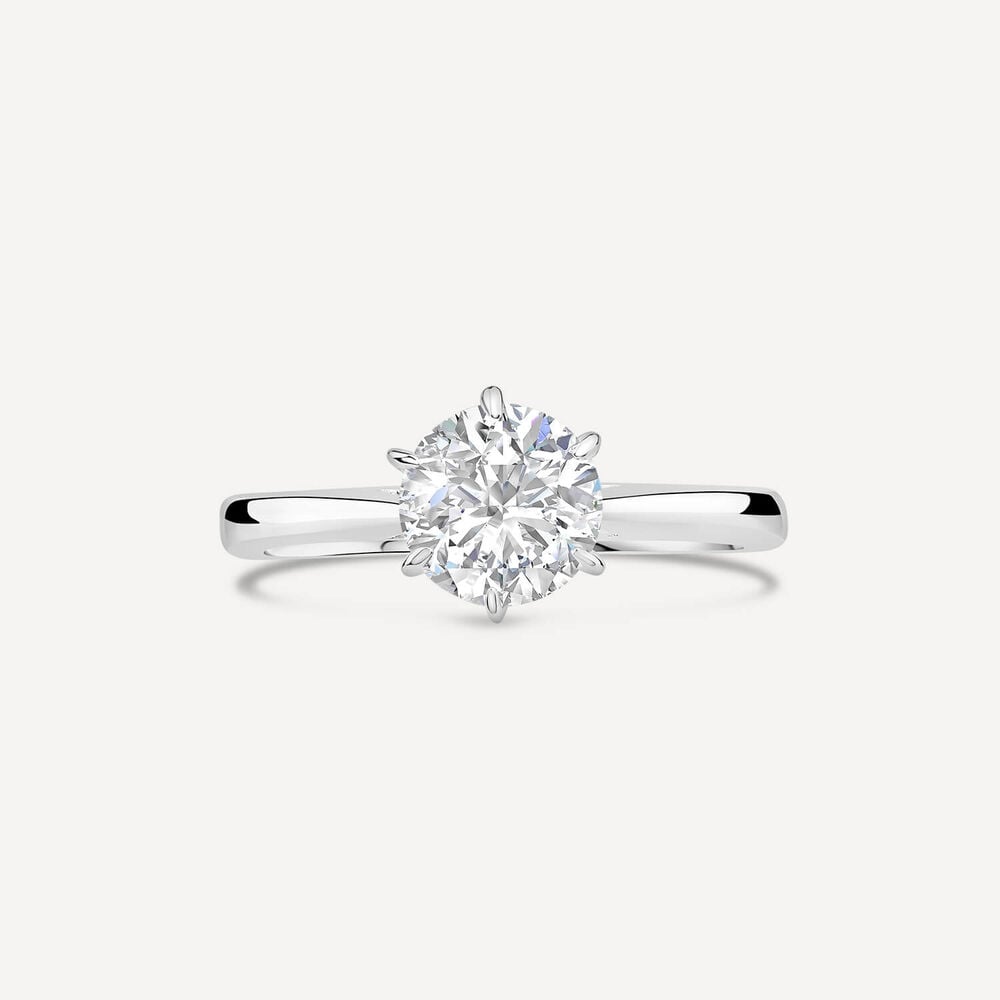 Sterling Silver 6 Claw Cubic Zirconia Solitaire Ring