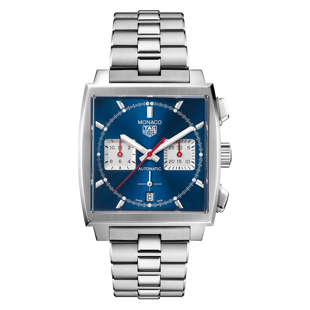 TAG Heuer Monaco Chronograph 39mm Blue Dial Stainless Steel Bracelet Watch image number 0