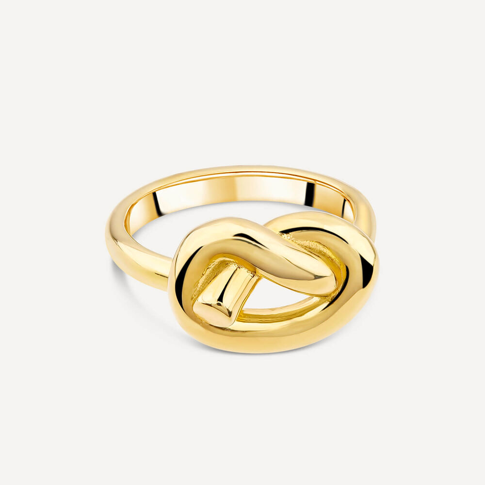 Yellow Gold Plated Sterling Silver Love Knot Ring image number 2