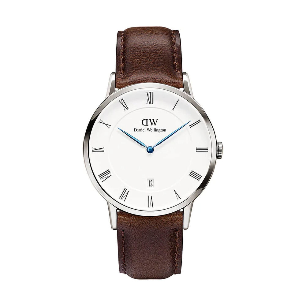 Pre-Owned Daniel Wellington Dapper Bristol 38mm White Dial Brown Leather Strap Watch