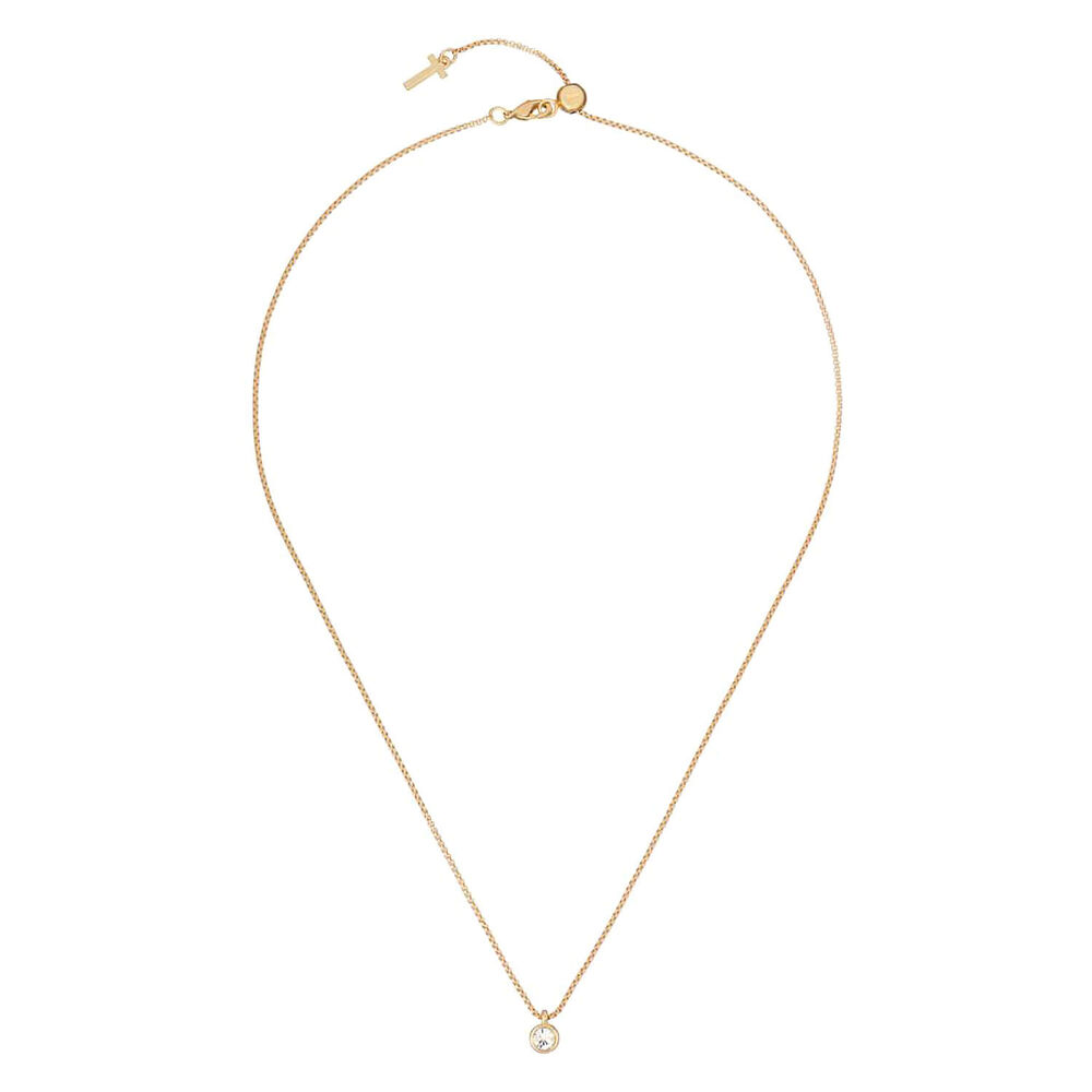Ted Baker Sininaa Yellow Gold Plated Crystal Round Pendant Necklace