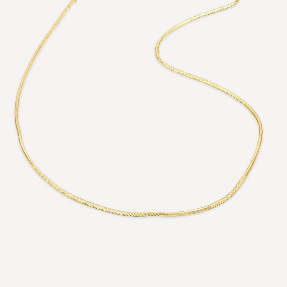 9ct Yellow Gold 16' Shiny Diamond Cut Chain Necklet image number 3