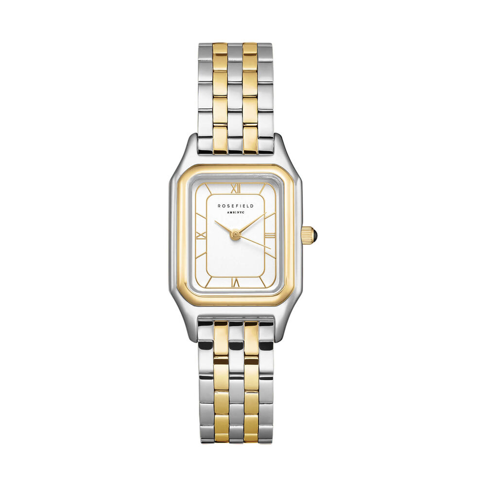 Rosefield Ivy White Duotone 21x26mm Dial 23k Gold Plated Steel Bracelet Watch