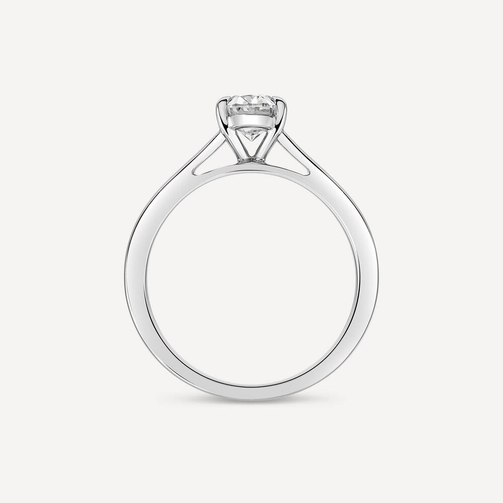 18ct White Gold Lab Grown 1ct Oval Diamond Engagement Ring image number 3