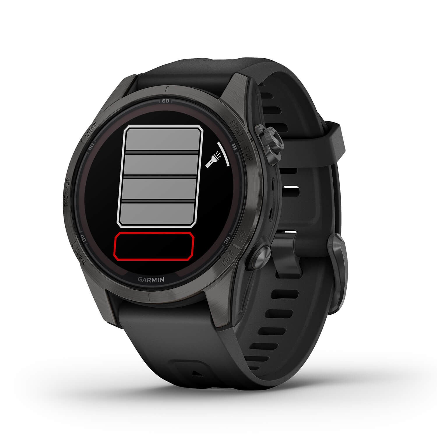 Garmin watch fenix 5 plus sapphire carbon grey titanium band top