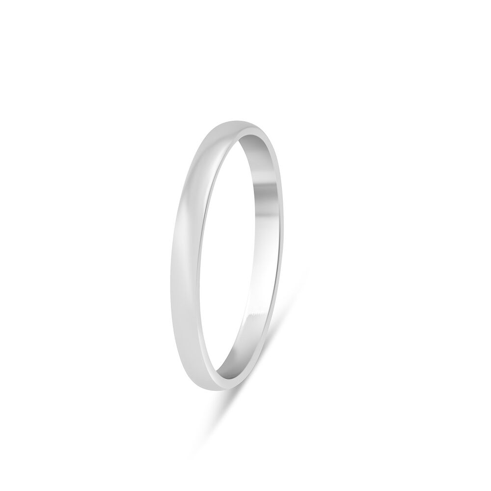 18ct White Gold Classic Ladies 2mm Court Wedding Ring image number 3