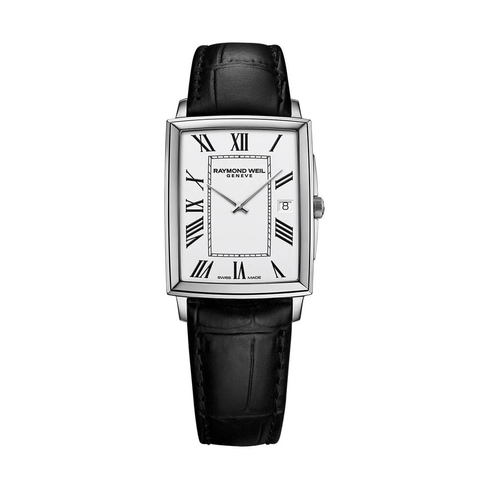 Raymond Weil Toccata 37x29mm White Dial Black Leather Strap Watch