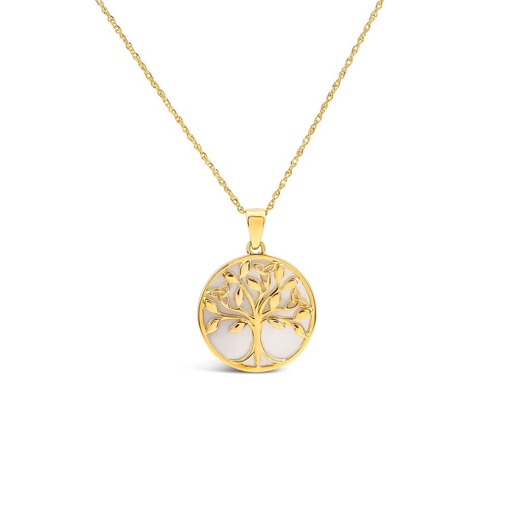 9ct Yellow Gold Mother of Pearl Tree of Life Pendant