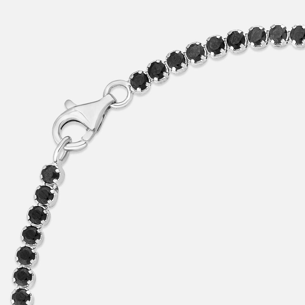Sterling Silver Black Stone Tennis Bracelet