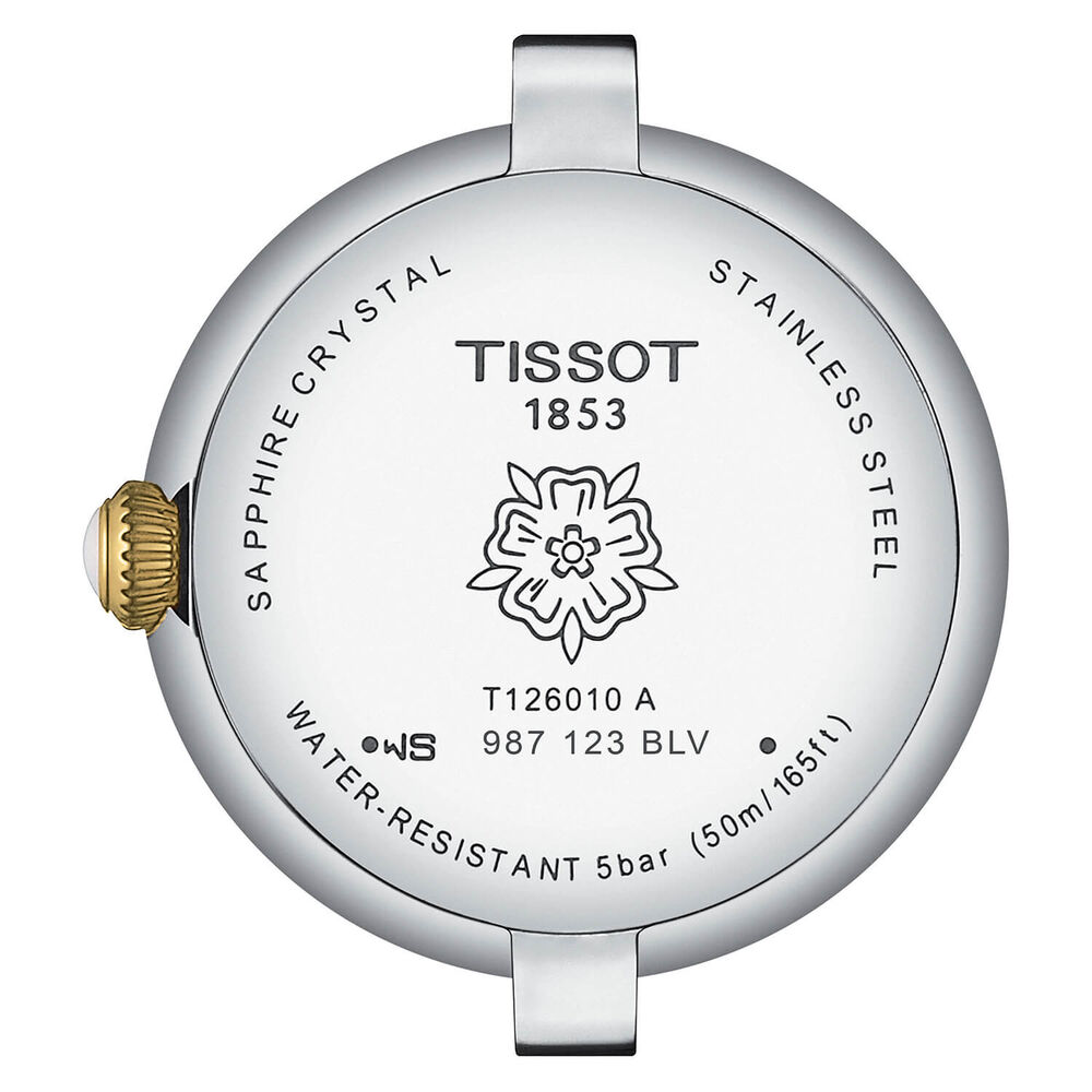 Tissot Bellissima 26mm Quartz Silver Dial Steel & Yellow Gold Bracelet Watch image number 3