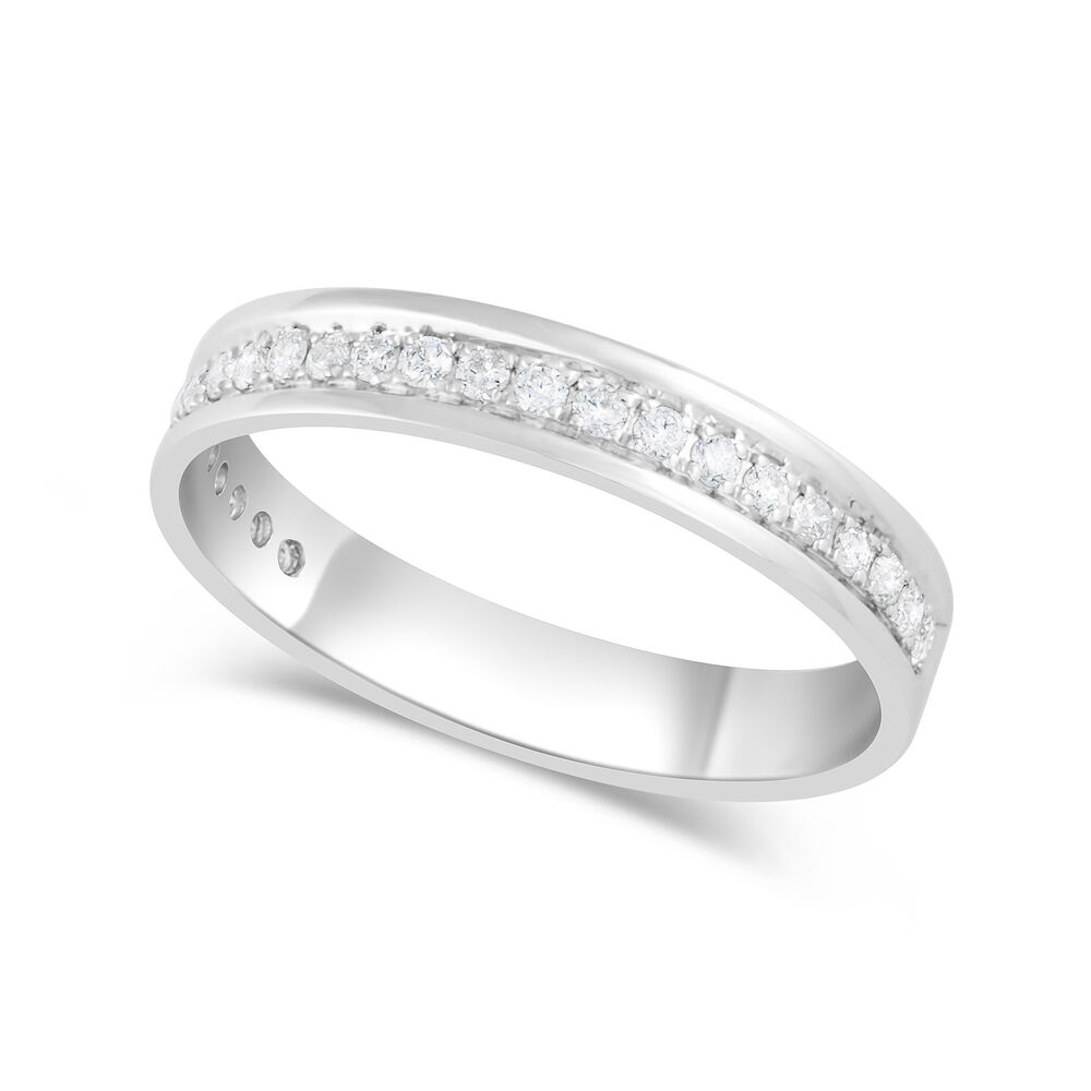 18ct White Gold Diamond 3.5mm Wedding Ring