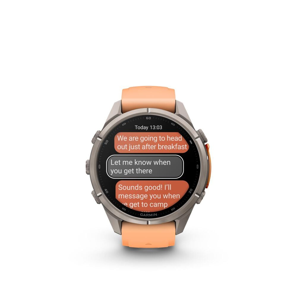Garmin fenix 9 Pro 43mm Titanium Shell Pink/Autumn Orange Silicone Strap Watch