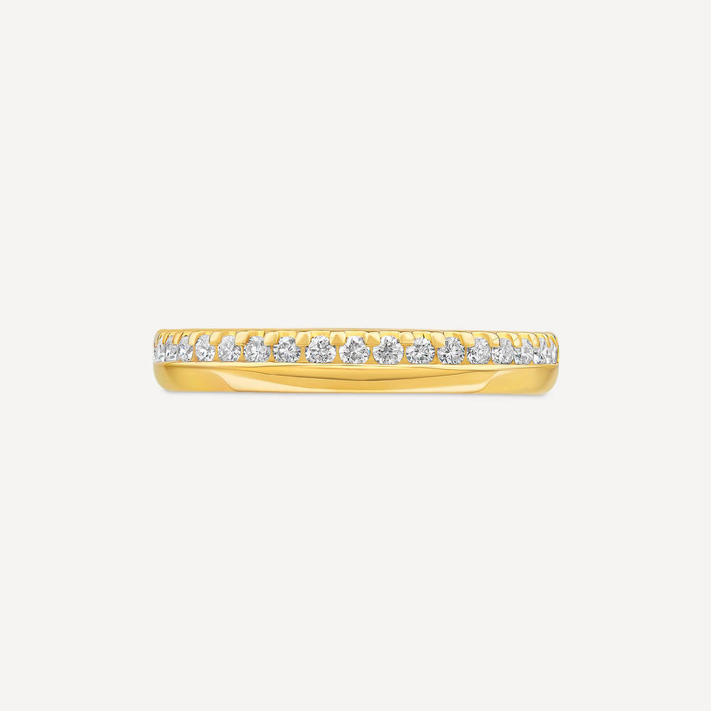 9ct Yellow Gold 3mm 0.20ct Diamond Offset Wedding Ring image number 1