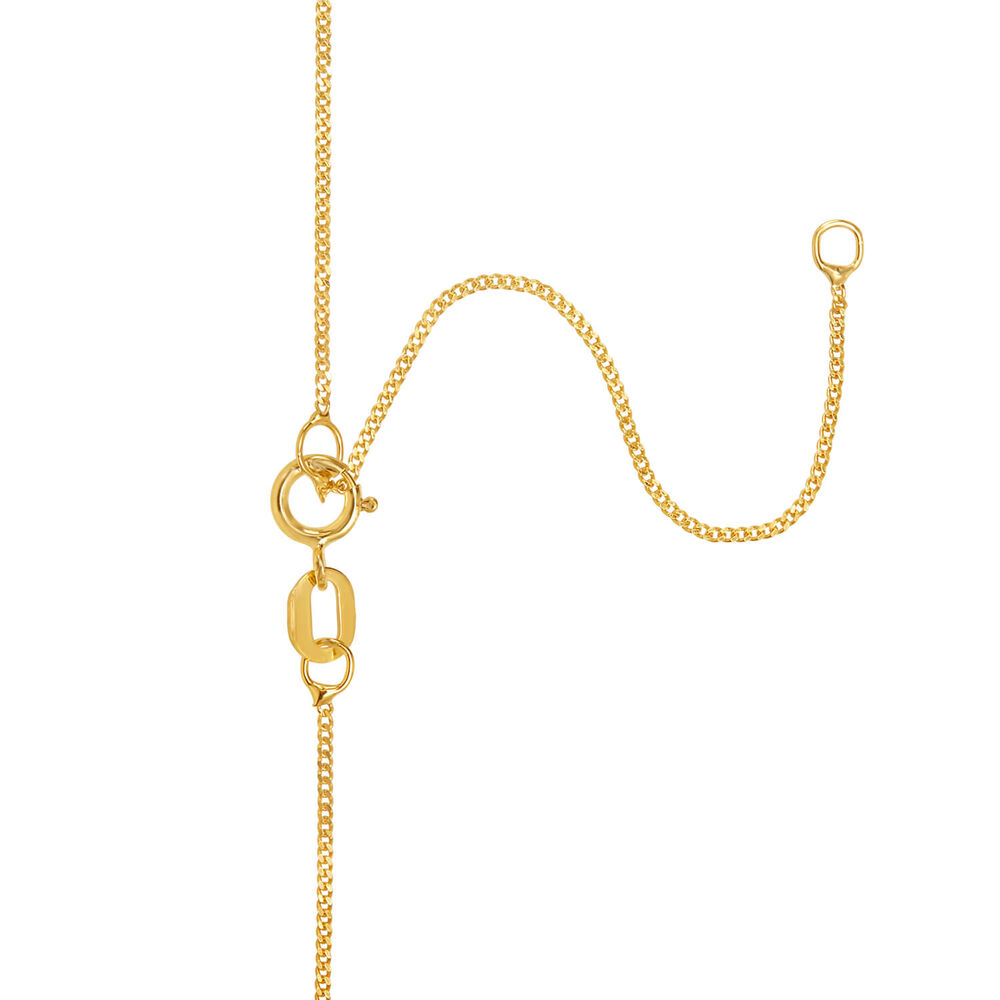9ct Yellow Gold Plain Initial A Pendant (Chain Included)