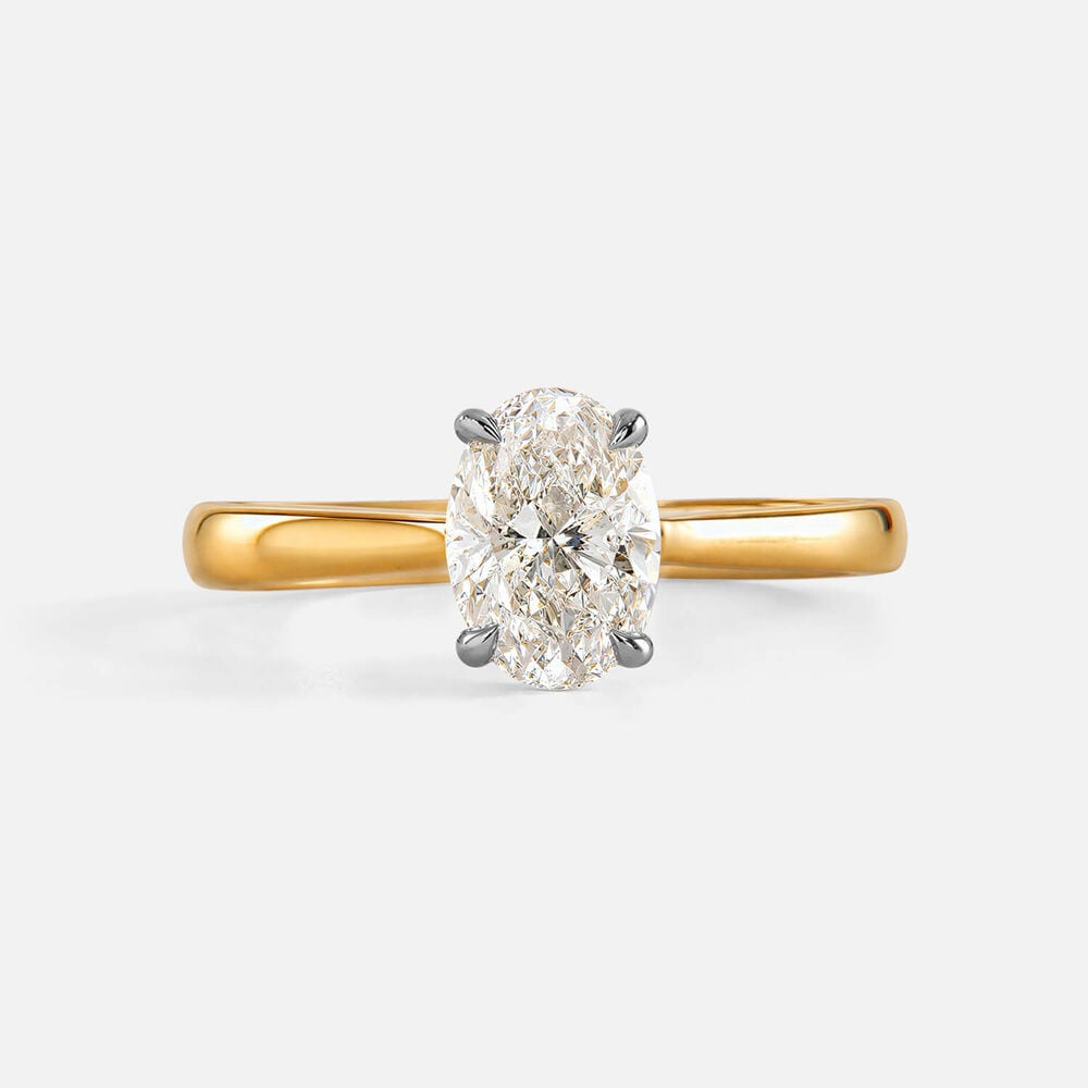 18ct Yellow Gold 1.00ct Oval Diamond Solitaire Ring