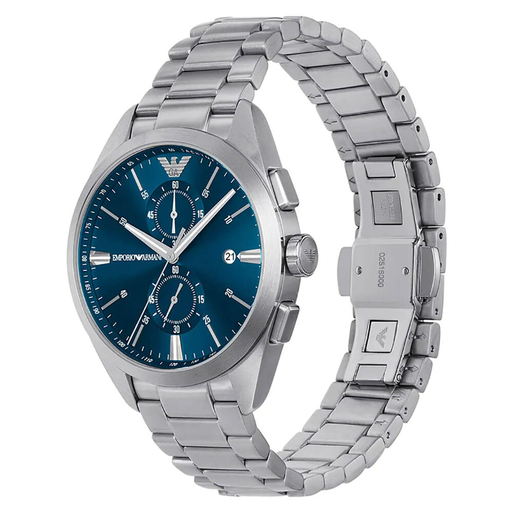 Emporio Armani Claudio 43mm Blue Chronograph Dial Bracelet Watch