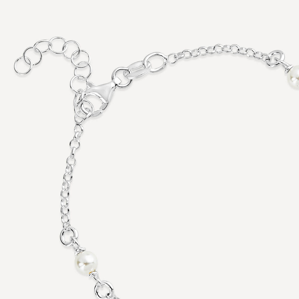Sterling Silver Pearl Station Bracelet image number 4