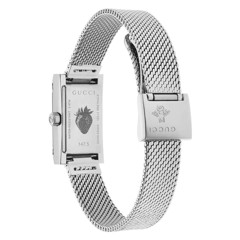 Gucci G-Frame Striped Steel Mesh 14mm Ladies' Watch