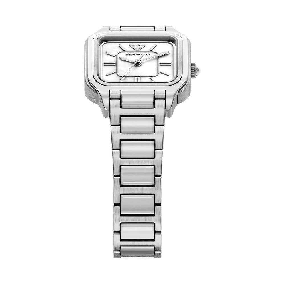 Emporio Armani Cecilia 26.5x35mm Mother of Pearl Dial Stainless Steel Bracelet Watch