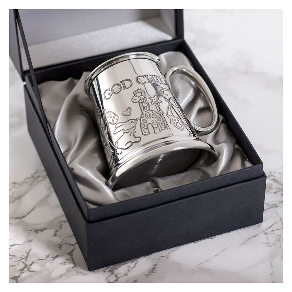 Pewter Godchild Baby Mug image number 1