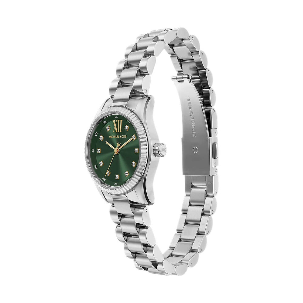 Michael Kors Petite Lexington 26mm Green Dial Stainless Steel Bracelet Watch