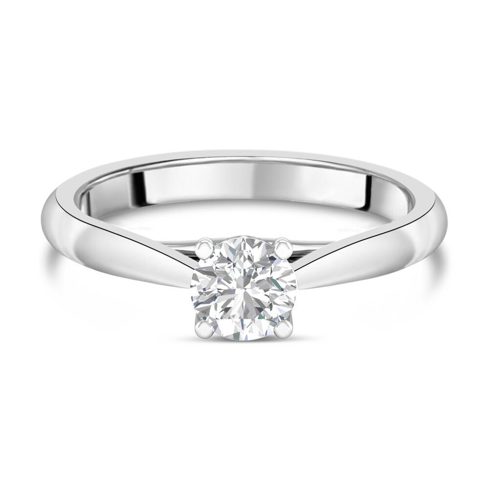 Platinum 0.70ct Round Diamond Orchid Setting Ring image number 4