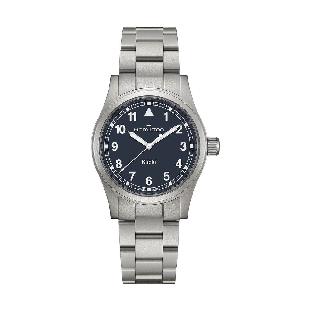 Hamilton Khaki Fields Quartz 38mm Blue Dial Steel Bracelet Watch