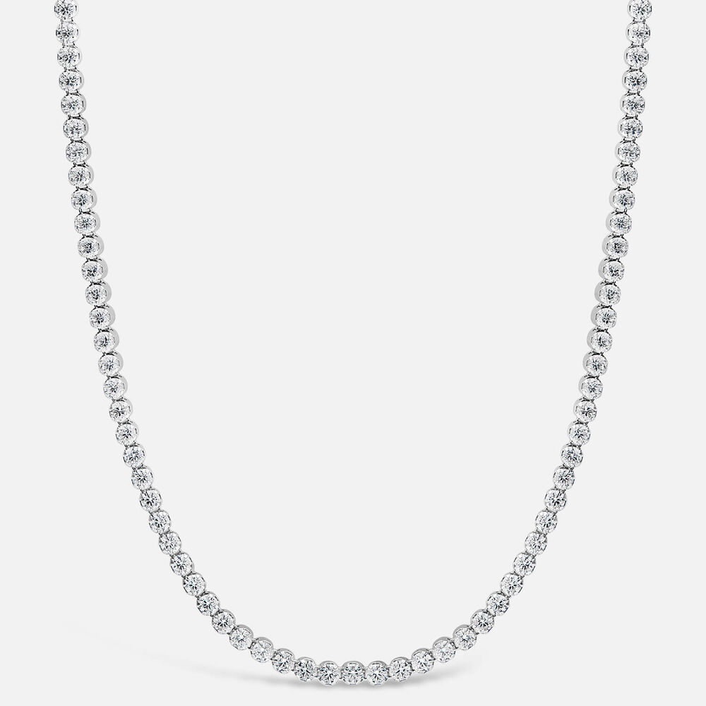 Sterling Silver Single Row Crystal Necklet