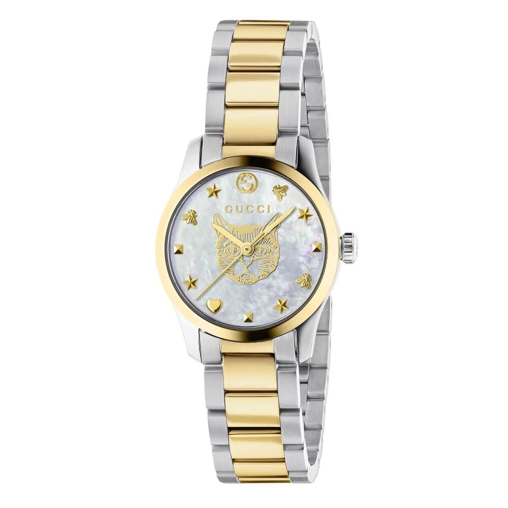 Gucci G-Timeless White Mother of Pearl Dial 27mm Ladies Watch image number 0
