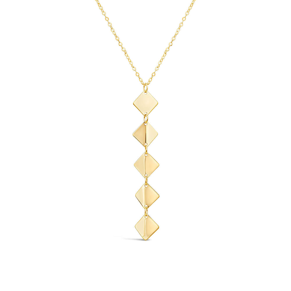 9ct Yellow Gold Polished Diamond Shape Drop Pendant