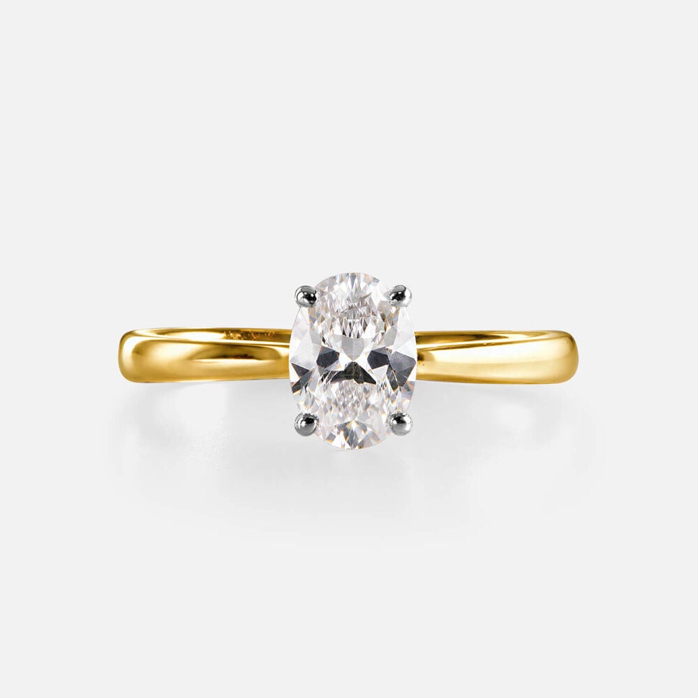 Classic 18ct Yellow Gold 0.70ct Oval Diamond Solitaire Ring