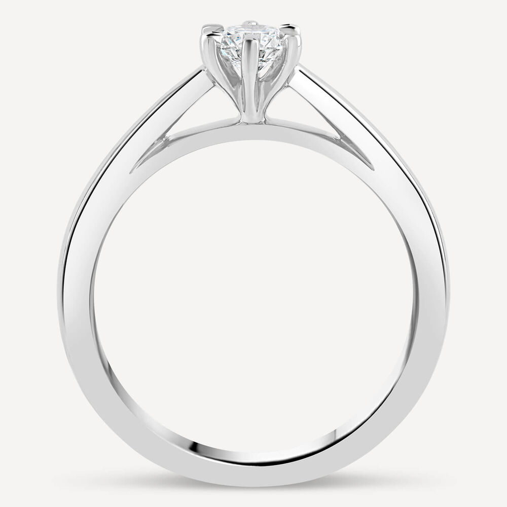 Platinum 0.30ct Amia Diamond Solitaire Six Claw Ring image number 4