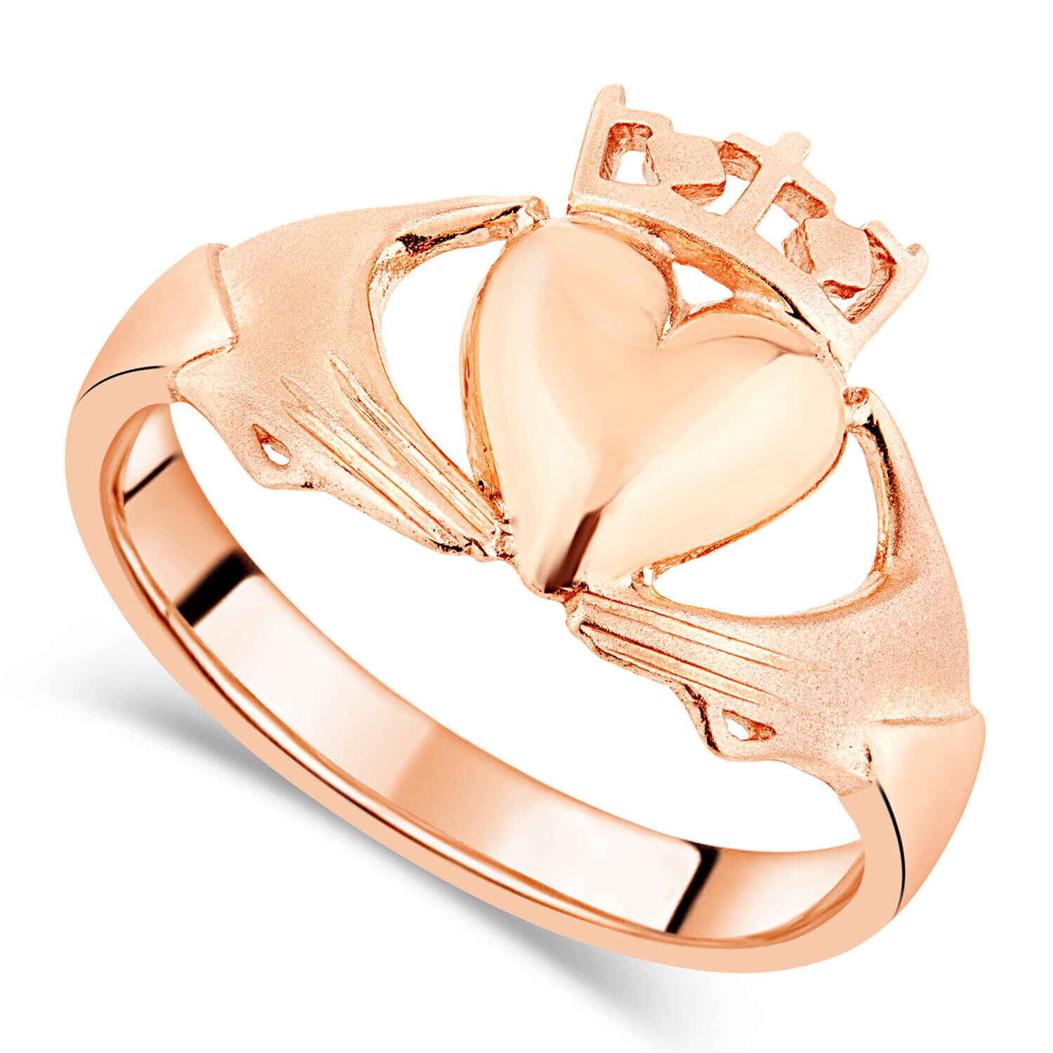 Rose gold discount claddagh ring
