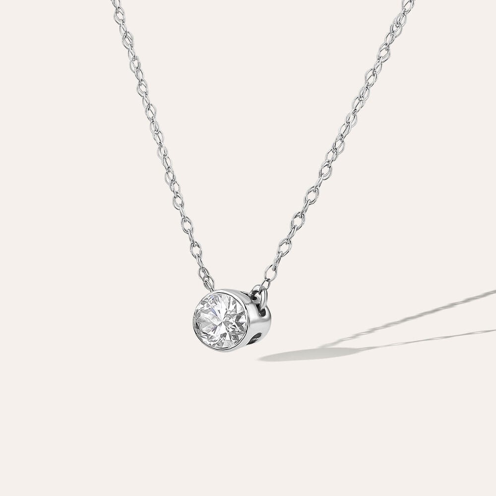 Born Kissed with Diamonds 9ct White Gold Lab Grown 0.20ct Oval Diamond Pendant