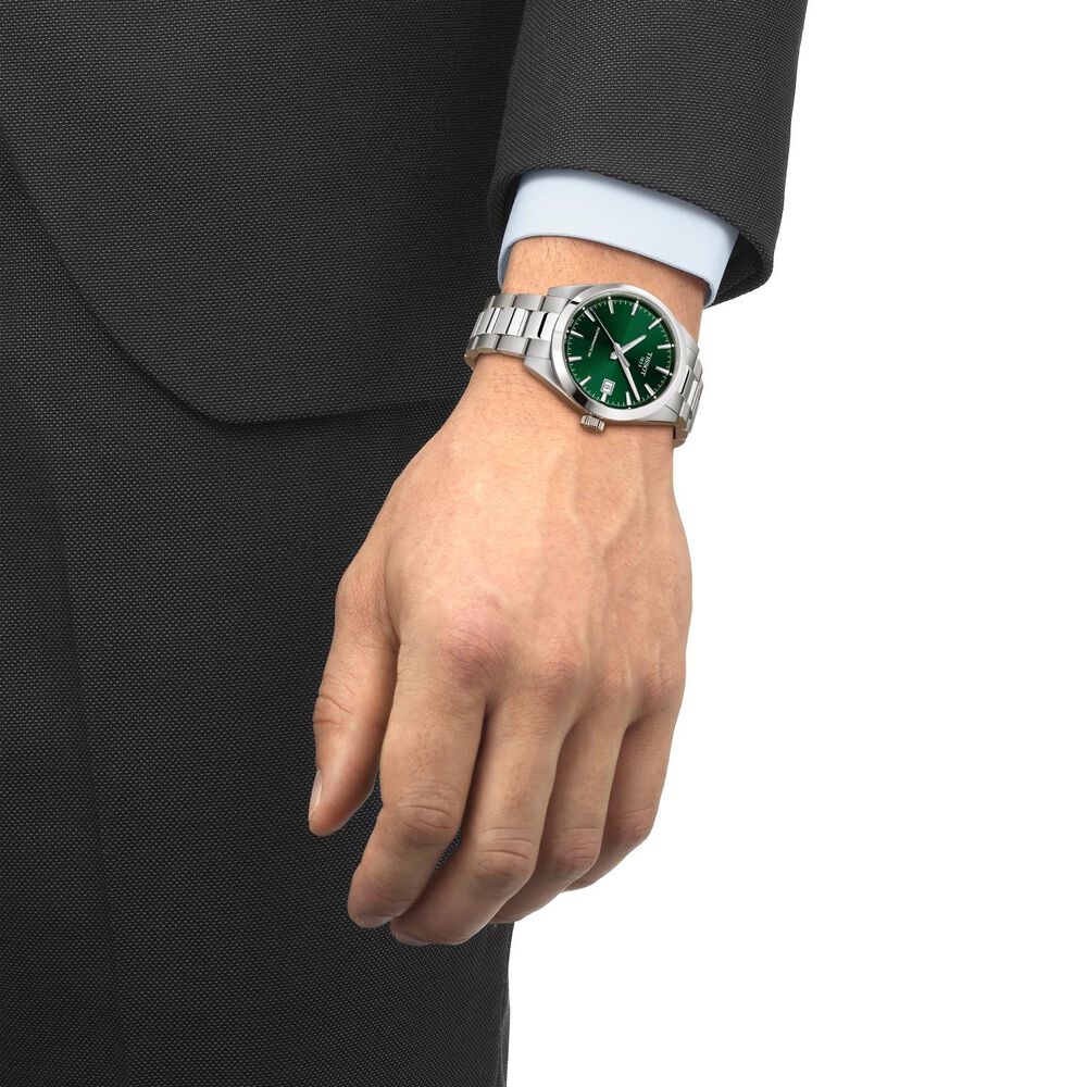 Tissot Gentleman Auto 38mm Green Dial Steel Case Bracelet Watch
