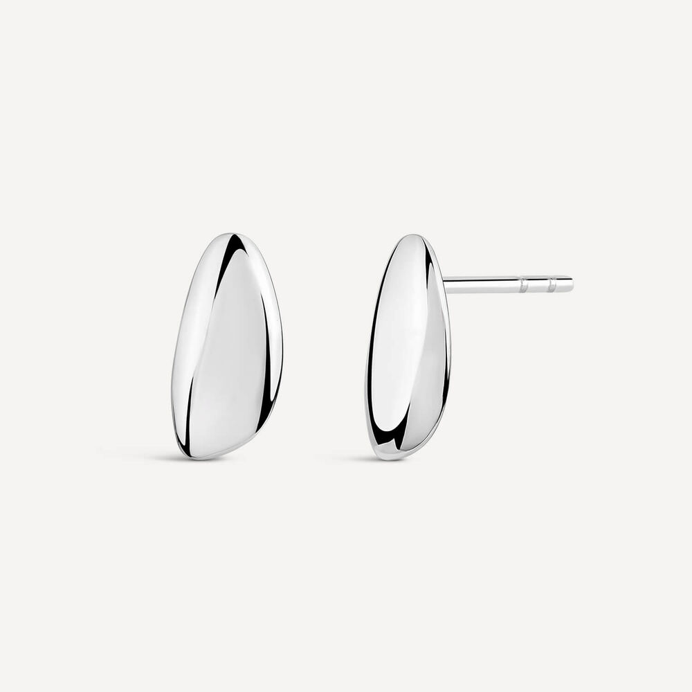 Sterling Silver Cubic Zirconia Open Round Disc Drop Earrings image number 1