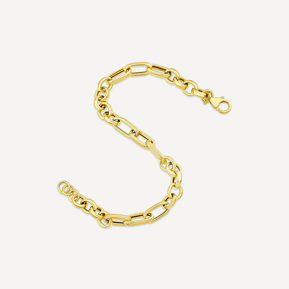 9ct Yellow Gold Belcher Curbed Link Bracelet image number 3