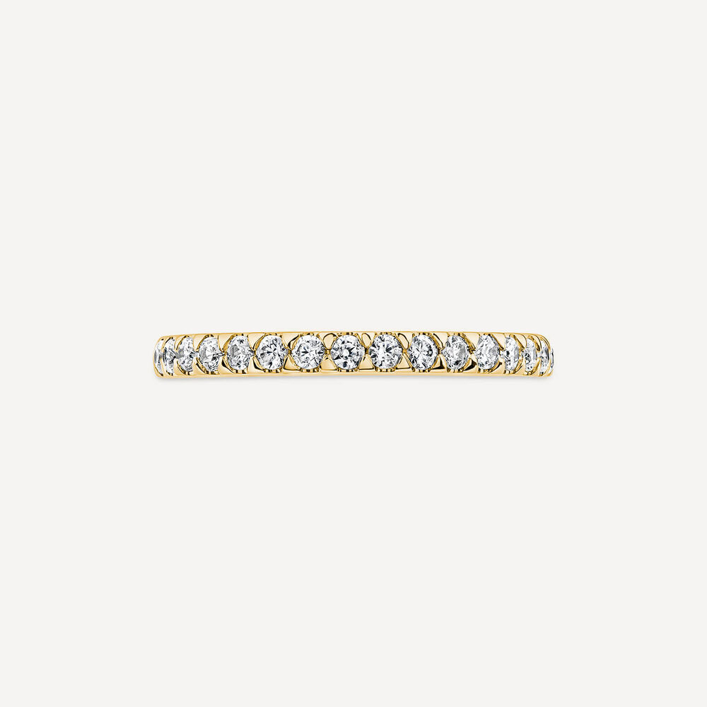 18ct Yellow Gold 2mm 0.25ct Diamond Triangle Claw Wedding Ring