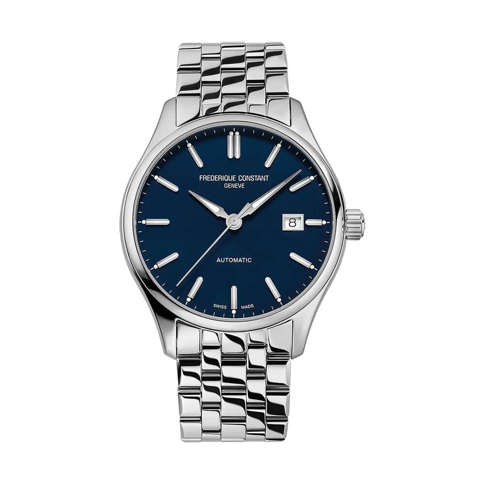 Frederique Constant Classics Index Automatic 40mm Blue Dial Steel Bracelet Watch image number 0