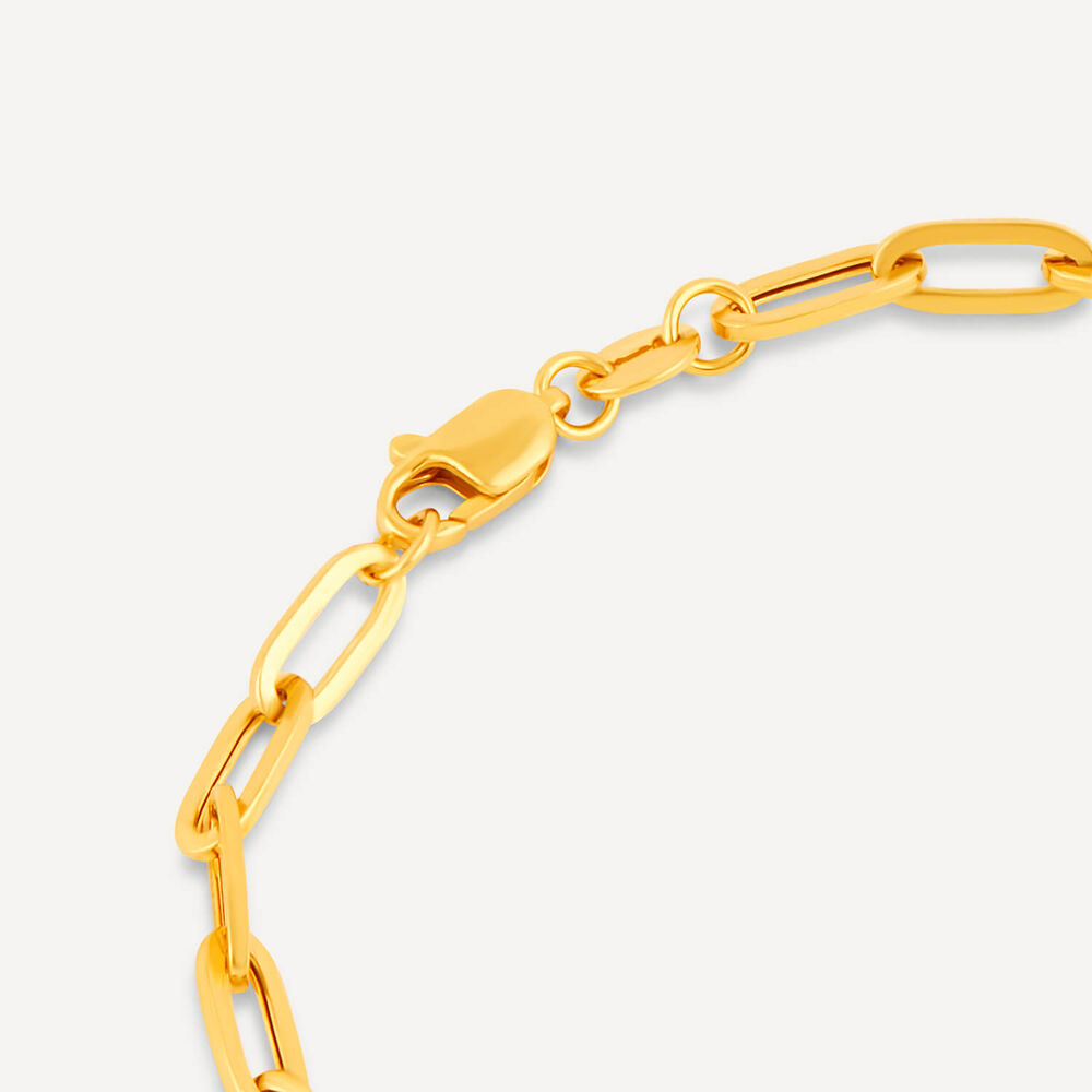9ct Yellow Gold Paper link Diamond Cut Bracelet image number 4