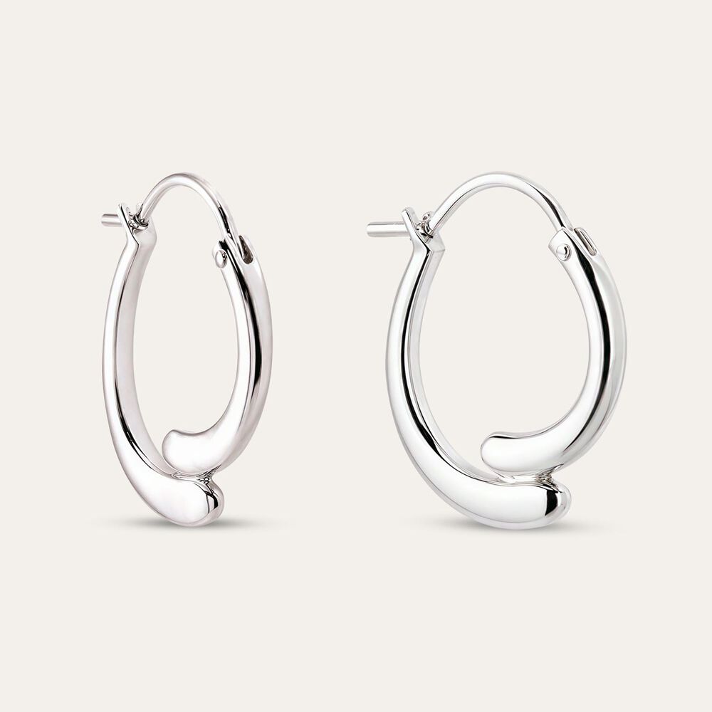 Sterling Silver Overlap Hoop Earrings