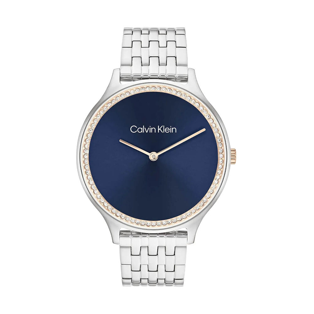 Calvin Klein Timeless 38mm Blue Dial Crystal Bezel Steel Bracelet Watch image number 0