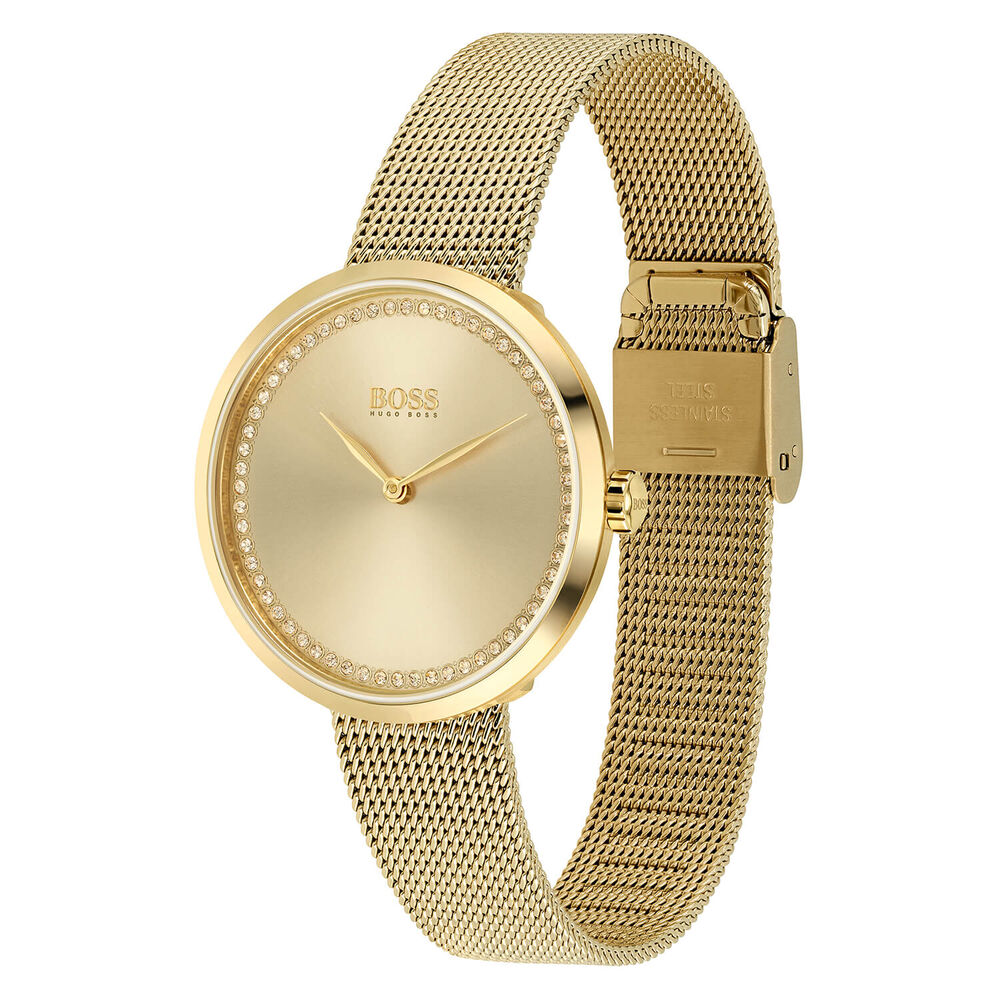 BOSS Praise Gold Dial 36mm Ladies Watch