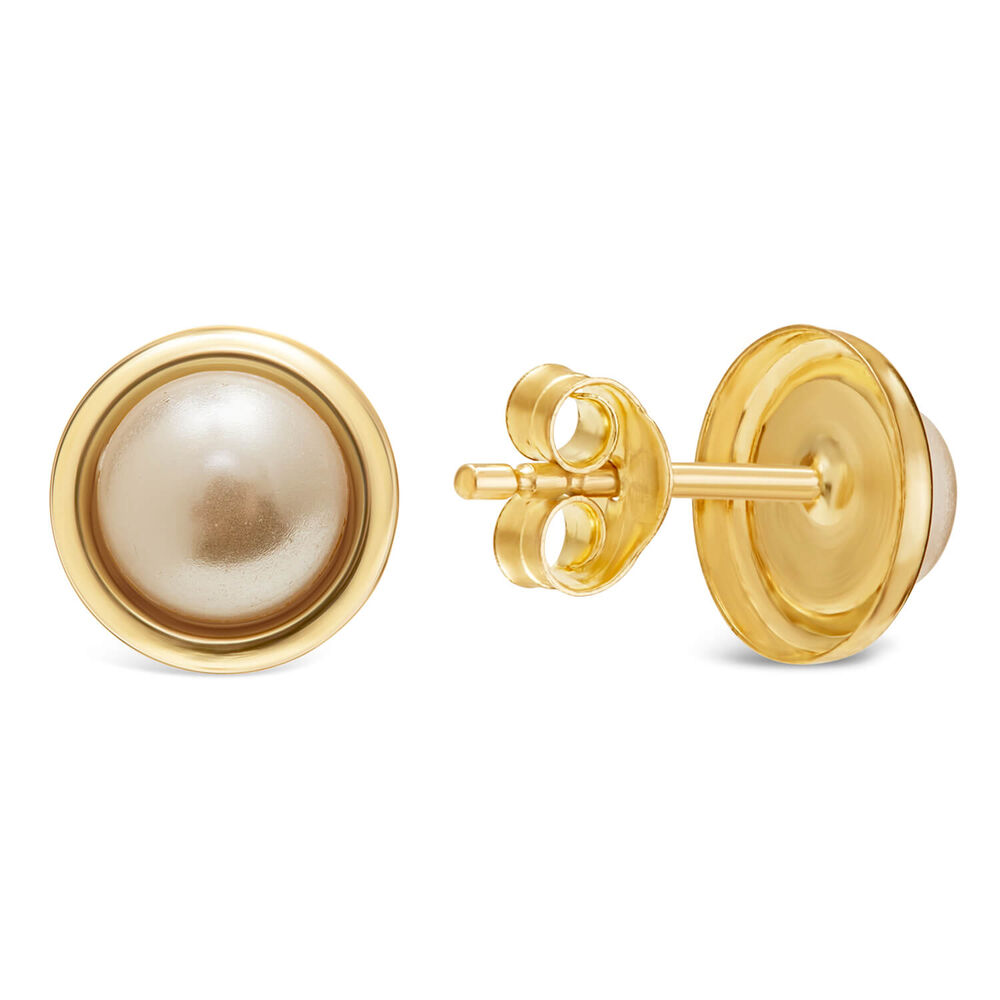 9ct Gold Pearl Stud Earrings image number 2