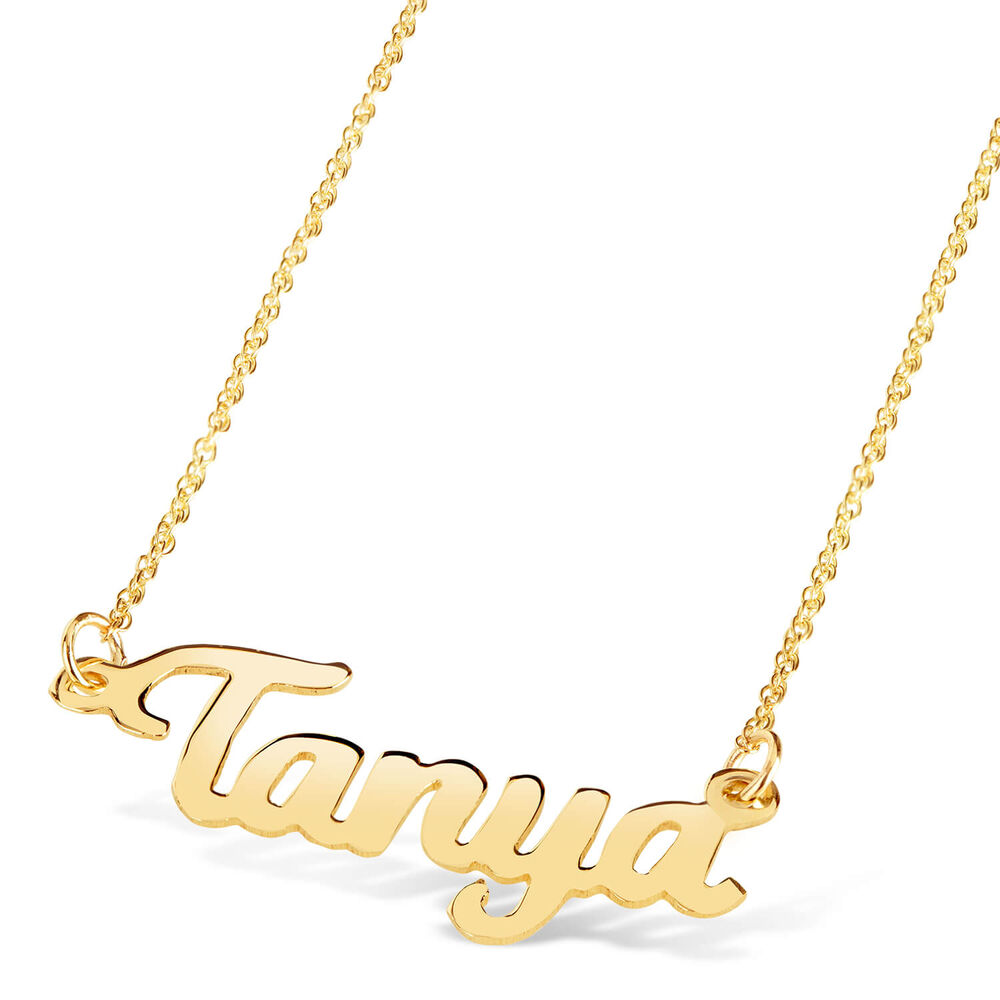 9ct Yellow Gold Personalised Name Necklace (up to 6 letters) (Special Order) (Chain Included) image number 4