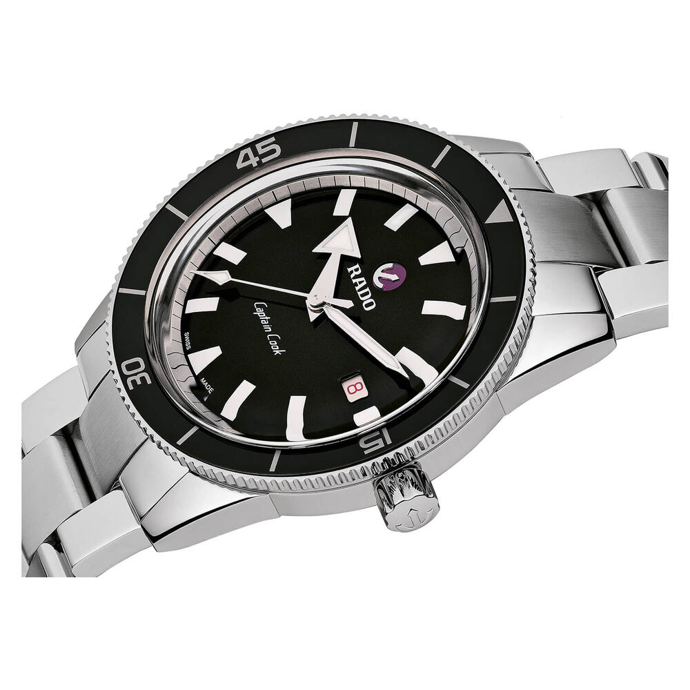 Rado Captain Cook 42mm Black Sunray Black Bezel Steel Case Bracelet image number 1