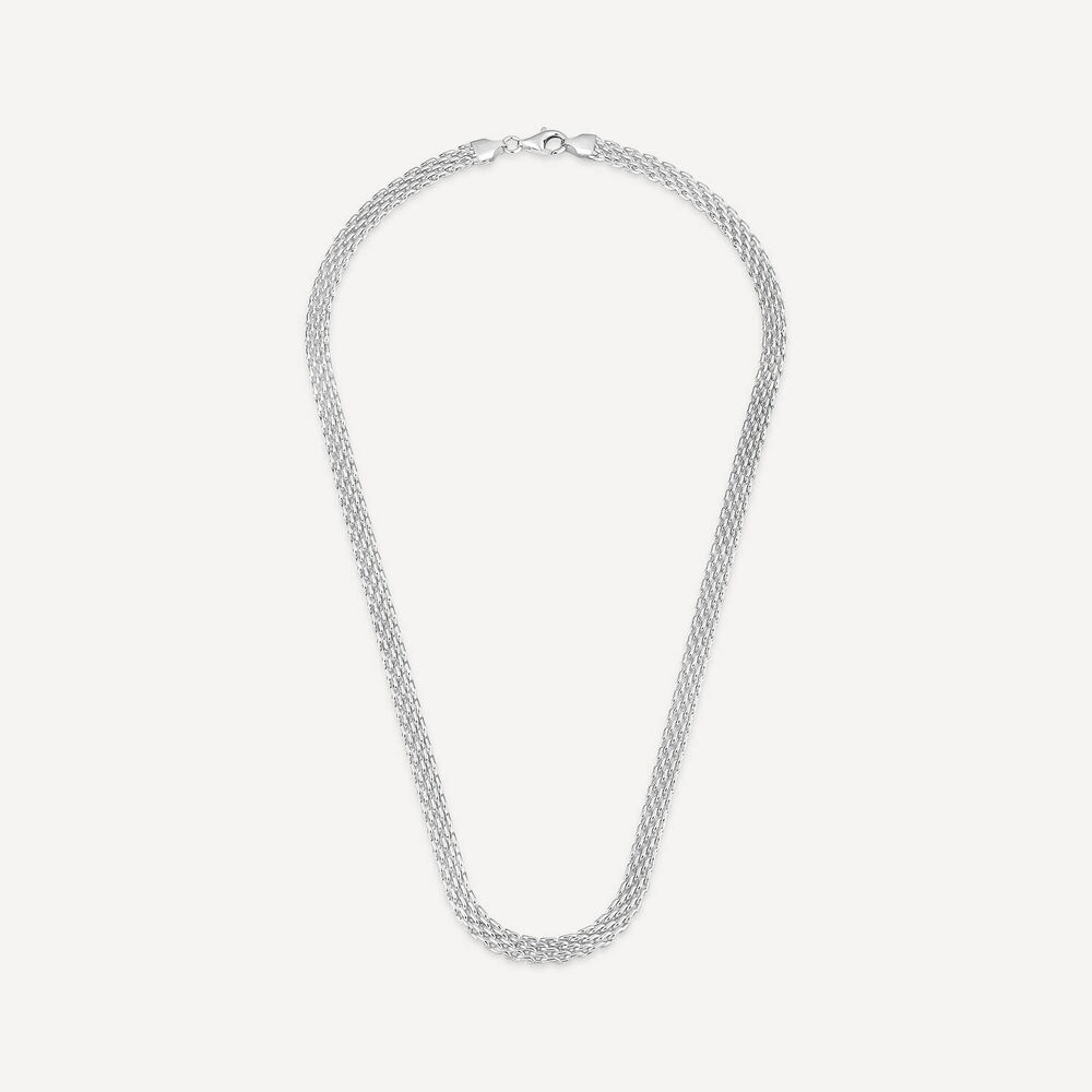 Sterling Silver Brick Meshed Style Necklet image number 2