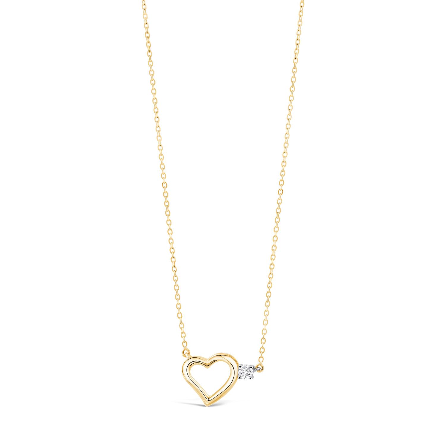 9 carat gold heart cheap necklace