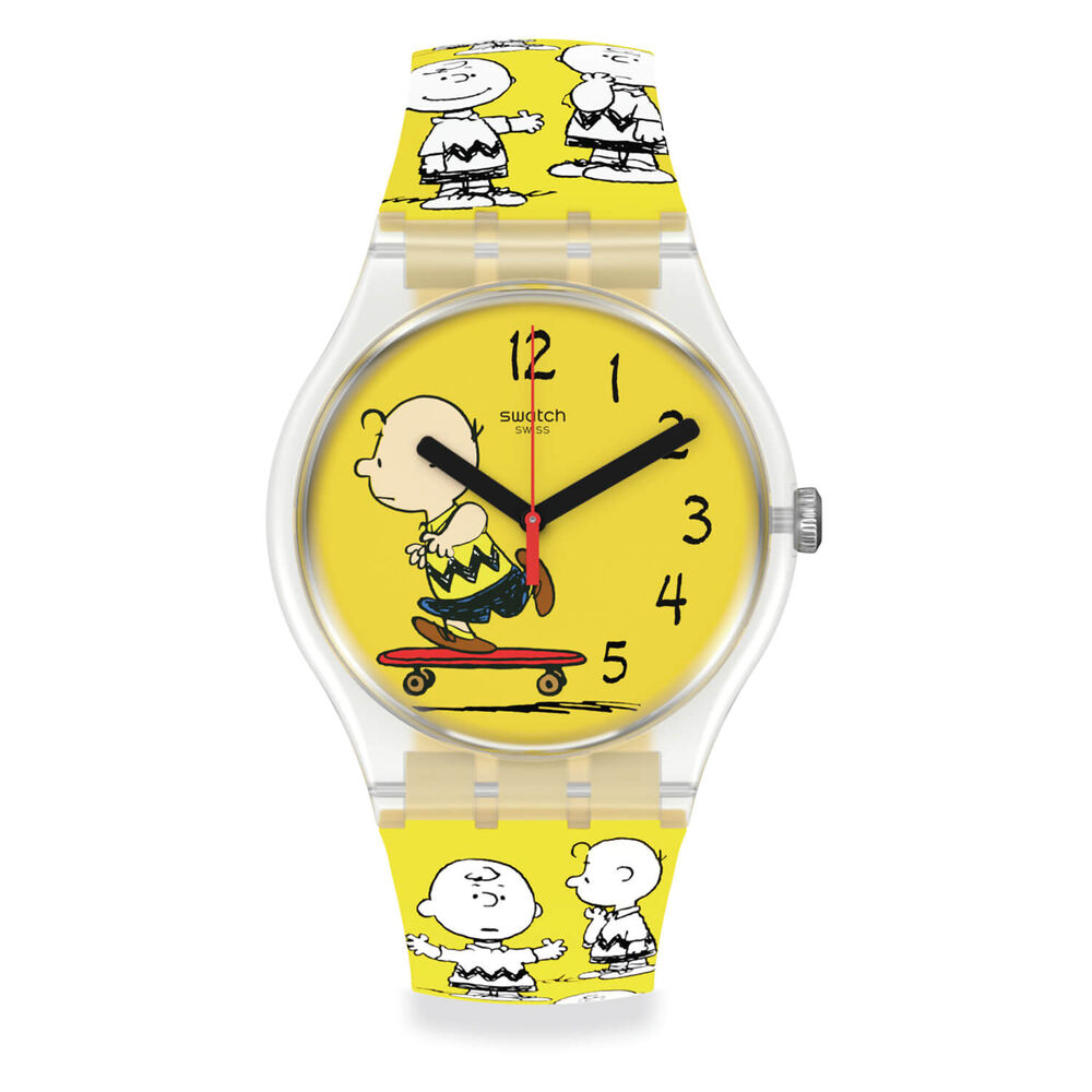 Swatch 34MM Case Pow Wow Snoopy Watch