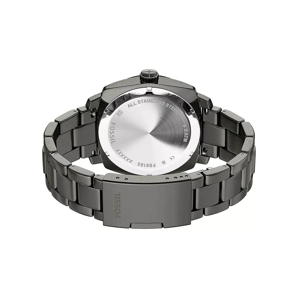 Fossil Machine 41mm Black Dial Smoke Steel Bracelet Watch